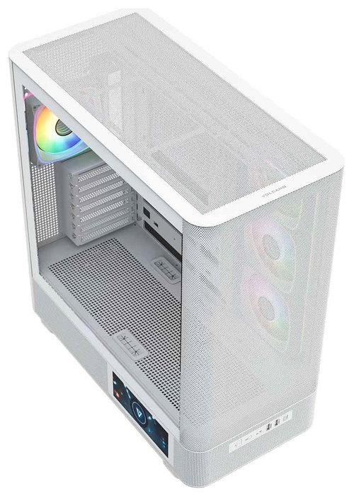 Modecom Volcano AQ400 ARGB PC Chasis Midi Tower Blanca con Pantalla LCD Modecom Volcano AQ400 ARGB PC Chasis Midi Tower Blanca con Pantalla LCD