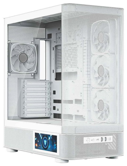 Modecom Volcano AQ400 ARGB PC Chasis Midi Tower Blanca con Pantalla LCD Modecom Volcano AQ400 ARGB PC Chasis Midi Tower Blanca con Pantalla LCD