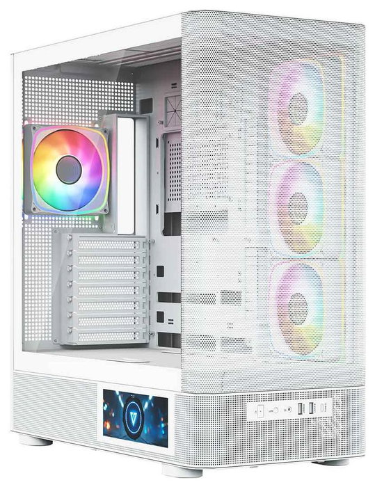 Modecom Volcano AQ400 ARGB PC Chasis Midi Tower Blanca con Pantalla LCD Modecom Volcano AQ400 ARGB PC Chasis Midi Tower Blanca con Pantalla LCD