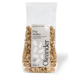 Oleander Pop Andino 120Gr Copos Inflados de Arroz y Quinoa Real Ecológico Sin Gluten