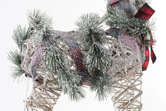 DKD Home Decor Reno Navidad Natural Blanco LED Ratán 10 x 45 x 40 cm