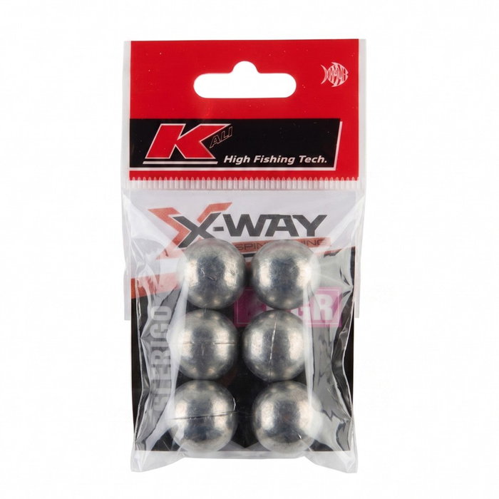 Xway Peso de pesca forma esférica 15 g, bolsa de 6 uds