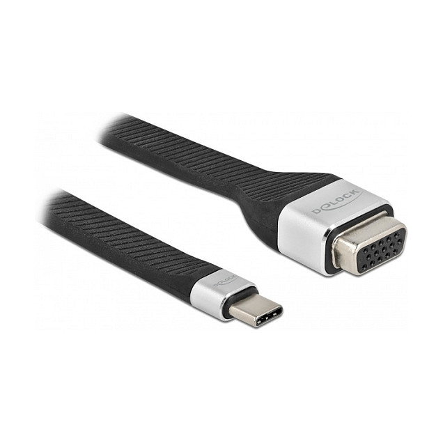 DeLOCK Cable de cinta plana FPC USB Type-C a VGA (DP Alt Mode) 13 cm