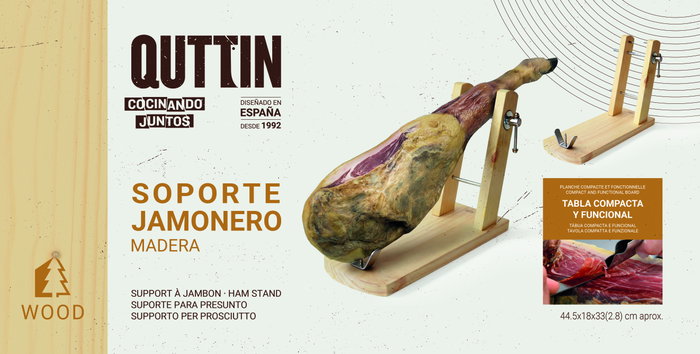 Soporte Jamonero Pino Quttin Inde 45 x 9 x 23 cm (6 Unidades)