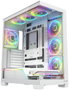 Modecom Volcano Stellar Plus ARGB 8F Midi Tower Caja PC Blanca, ATX, 8 Ventiladores ARGB, Cristal Templado