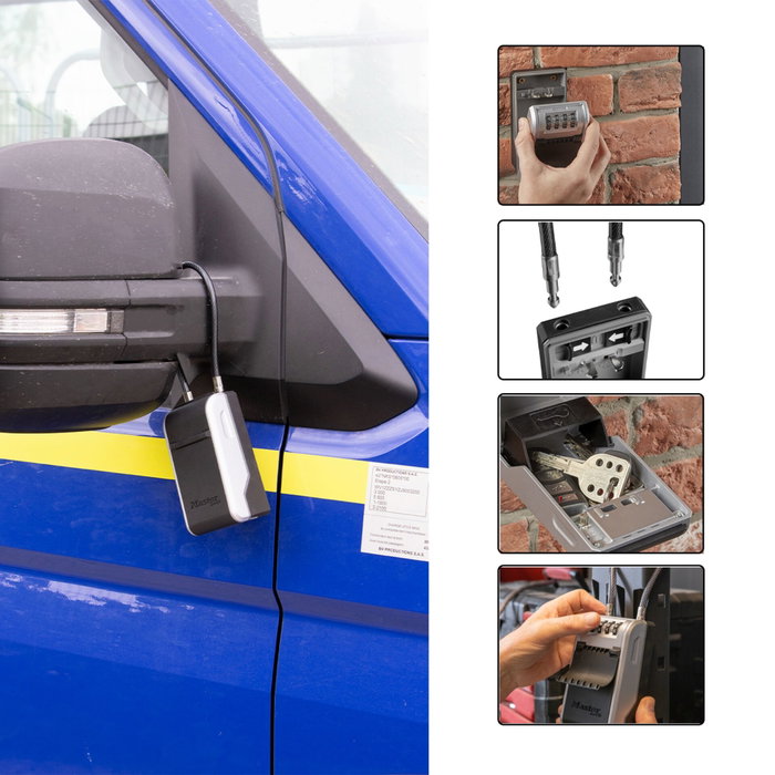 Master Lock 5482EURD Caja de llaves con soporte de cable flexible