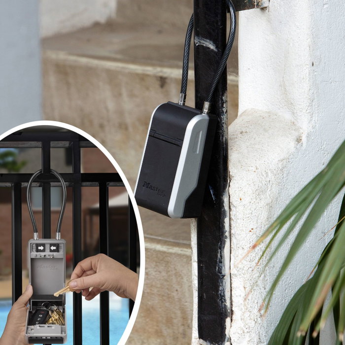 Master Lock 5482EURD Caja de llaves con soporte de cable flexible