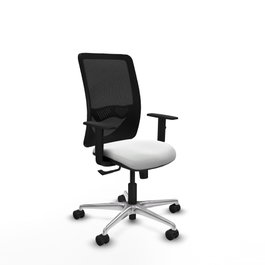 PIQUERAS Y CRESPO Silla de oficina Zulema con mecanismo Sincro, Blanco y Negro