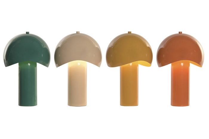 DKD Home Decor Lámpara de Sobremesa Metal Seta Multicolor Surtido de 4