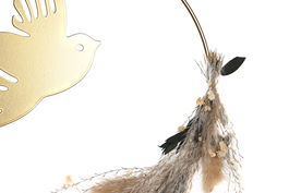 DKD Home Decor Decoración de Pared Shabby Dorado Metal y Flor Seca 25 x 3 x 35 cm (2 Unidades)