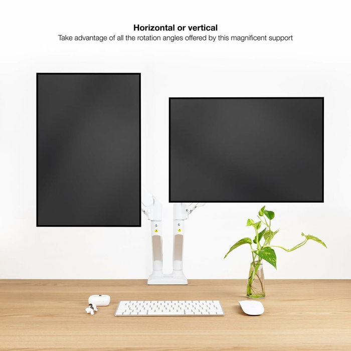 Tooq Soporte de Mesa para 2 Monitores DB1434TNR-W Blanco