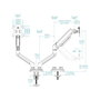 Tooq Soporte de Mesa para 2 Monitores DB1434TNR-W Blanco