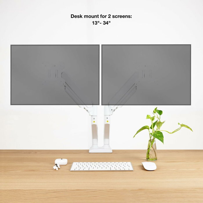 Tooq Soporte de Mesa para 2 Monitores DB1434TNR-W Blanco