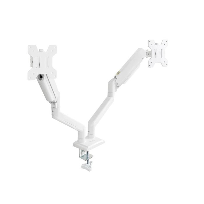 TooQ Soporte de Mesa para 2 Monitores DB1434TNR-W Giratorio Inclinable Blanco para Pantallas de 13" a 34" hasta 10kg por Brazo
