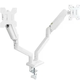 TooQ Soporte de Mesa para 2 Monitores DB1434TNR-W Giratorio Inclinable Blanco para Pantallas de 13" a 34" hasta 10kg por Brazo
