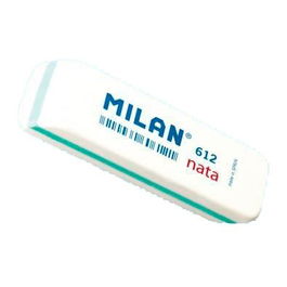 Milan Goma de borrar 612 Nata Blanco 7,8x2,3x1,2 cm Caja 12U