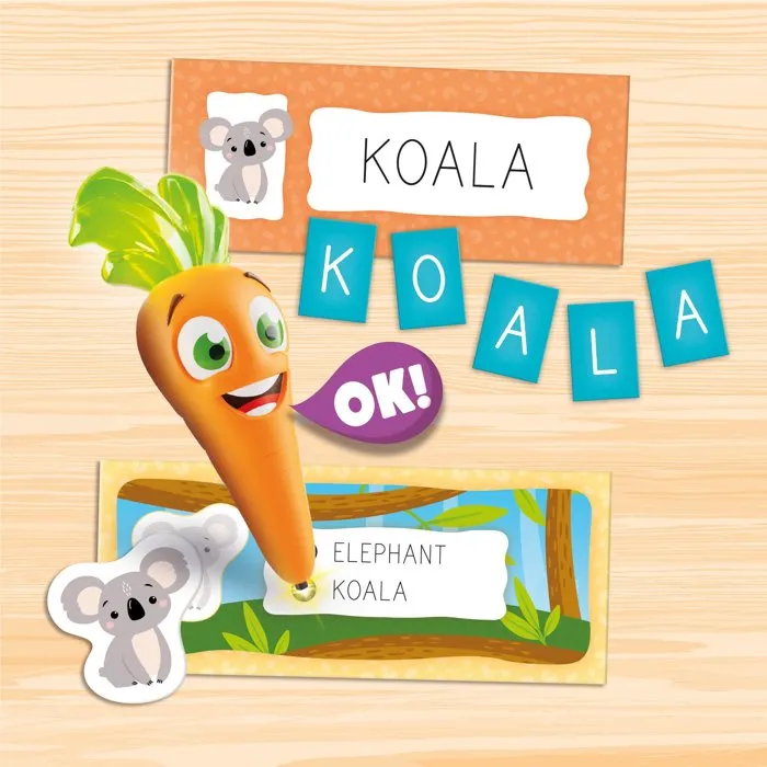 Liscianigiochi Maleta Enciclopédica de Animales CAROTINA con Bolígrafo Parlante, Cuestionario y Escritorio Portátil - LIS8008324112302 - Para 3+ Años