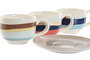 DKD Home Decor Teide 2023 Tazas de Café Tropical Colección Azul Verde Dolomita Set de 6 180 ml x 20 x 20 cm x 18 cm Apto Microondas Lavavajillas