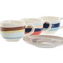 DKD Home Decor Set de Café Teide 6 Piezas Azul, Verde, Amarillo y Lila