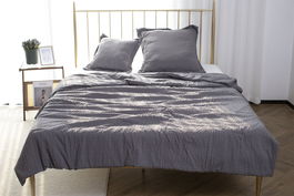 DKD Home Decor Colcha Boho Gris Poliester 260 x 180 cm (2 Unidades) Colección 1c25