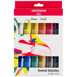 Talens Standard Series Set Pinturas Acrílicas Selección General Tubo 20 mL Estuche 12 Unidades