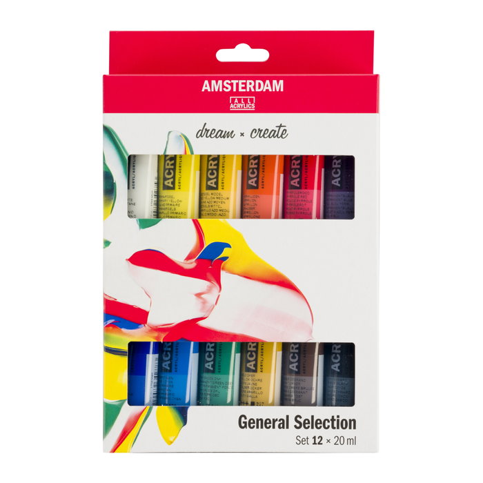 Talens Amsterdam Standard Series Set de Acrílicos Selección General 12 Tubos de 20ml