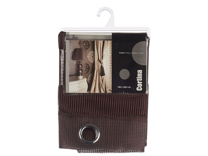 Cortina 140 x 260 cm Giftdecor con 6 Ollados, Rejilla, 100% Poliéster, Color Marrón (Set de 6) Cortina 140 x 260 cm Giftdecor con 6 Ollados, Rejilla, 100% Poliéster, Color Marrón (Set de 6)