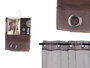 Cortina 140 x 260 cm Giftdecor con 6 Ollados, Rejilla, 100% Poliéster, Color Marrón (Set de 6)
