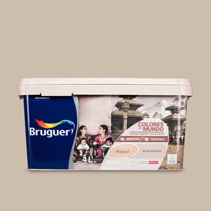 Bruguer Pintura para paredes y techos Nepal beige natural, 4 l Bruguer Pintura para paredes y techos Nepal beige natural, 4 l