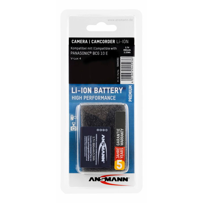 Ansmann A-Pan BCG10 Batería de repuesto de ion de litio, 900 mAh
