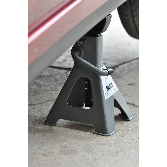 Precision Steel Velas de rejilla 3T - Par de 3000 kg de capacidad, elevación 285-420 mm, 4 pies anchos y pasadores de seguridad
