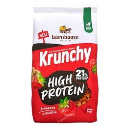 BARNHOUSE Muesli Krunchy Fresa High Protein 450g - Cereales Crocantes con Proteínas para Desayuno o Merienda