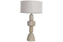 DKD Home Decor Lámpara de pie Mango y Lino Marrón claro