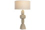 DKD Home Decor Lámpara de pie Mango y Lino Marrón claro