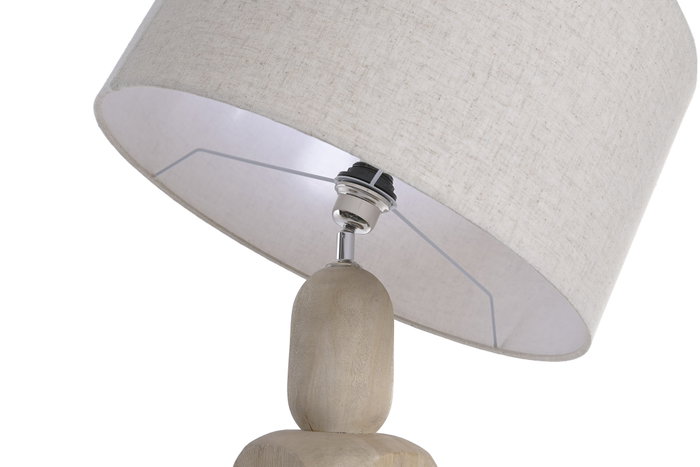 DKD Home Decor Lámpara de pie Mango y Lino Marrón claro DKD Home Decor Lámpara de pie Mango y Lino Marrón claro