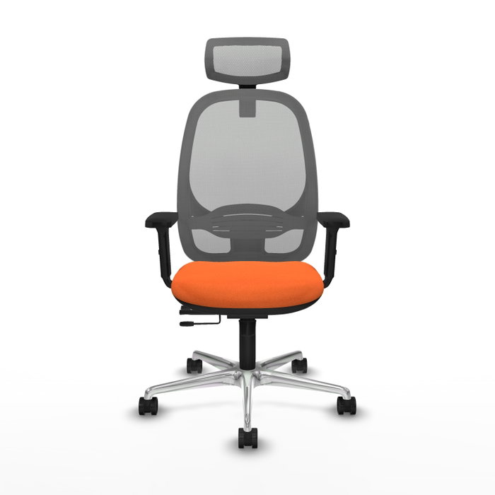 PIQUERAS Y CRESPO Silla de oficina Cilanco con mecanismo Sincro/Traslack, Naranja y Gris