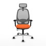 PIQUERAS Y CRESPO Silla de oficina Cilanco con mecanismo Sincro/Traslack, Naranja y Gris