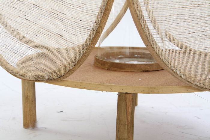 DKD Home Decor Yejun Portavela Oriental Marron Bambu Cristal 42 x 42 x 55 cm