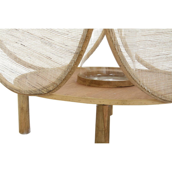 DKD Home Decor Portavelas de Bambú y Cristal 42x42x55 Marrón Natural DKD Home Decor Portavelas de Bambú y Cristal 42x42x55 Marrón Natural