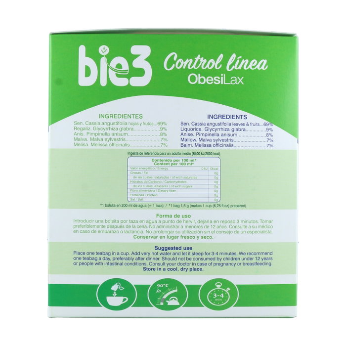 BIE 3 Control Línea 100 bolsitas infusoras obesilax infusion 100sbrs