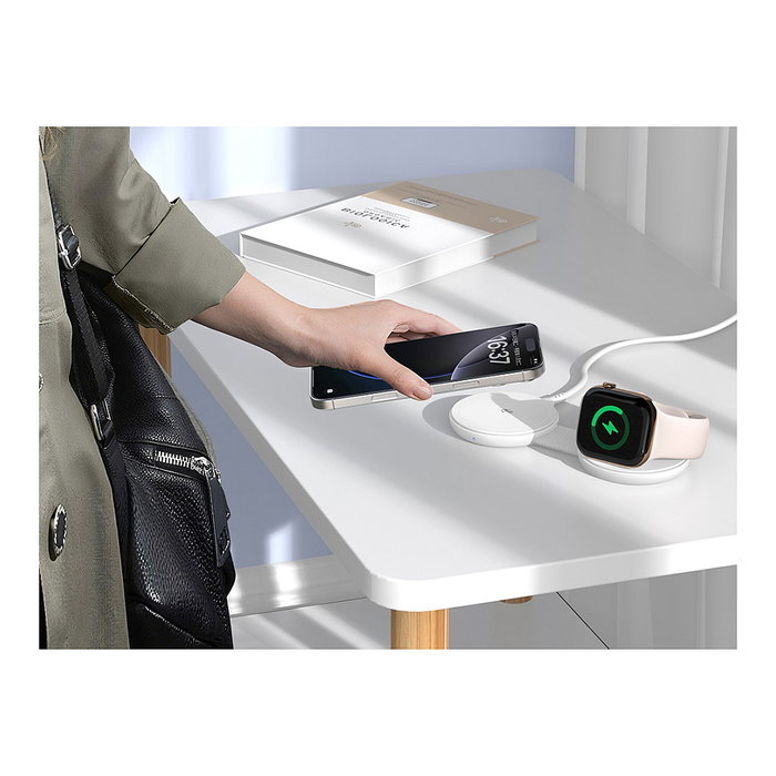 Conceptronic GORGON04W Cargador inalámbrico 2 en 1 Qi2 25W Blanco Conceptronic GORGON04W Cargador inalámbrico 2 en 1 Qi2 25W Blanco