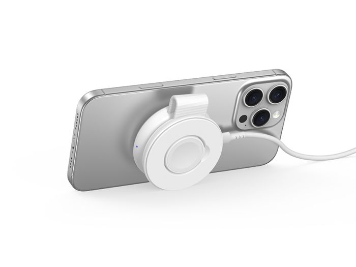 Conceptronic GORGON04W Cargador Inalámbrico 2 en 1 Qi2 Magnético 25W para iPhone y Apple Watch Plegable y Portátil - Blanco