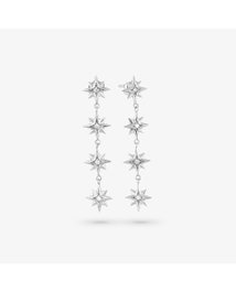 Radiant Pendientes Colgantes Silver STARS Gris