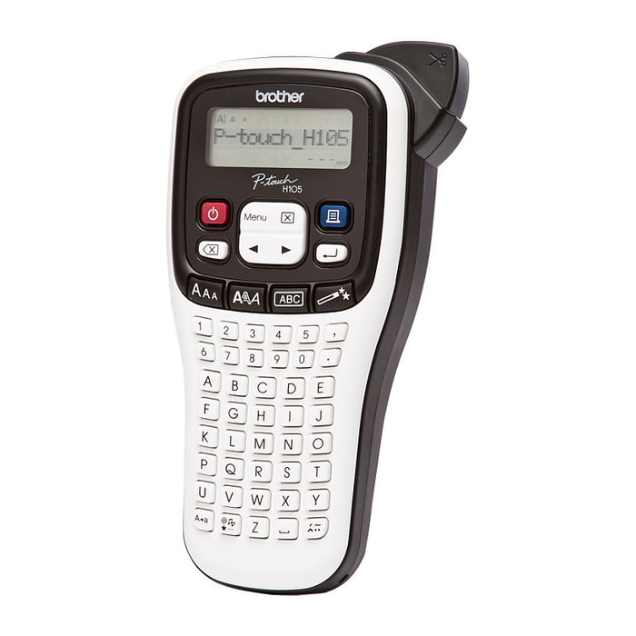 Brother PT-H105 P-Touch - Impresora de Etiquetas, Transferencia Térmica 180x180 DPI, Teclado ABC, Cinta TZe, 20 mm/s, Pantalla LCD, Color Gris y Blanco