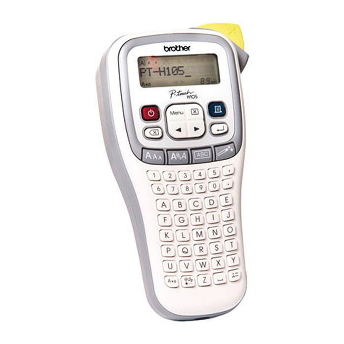 Brother PT-H105 P-Touch - Impresora de Etiquetas, Transferencia Térmica 180x180 DPI, Teclado ABC, Cinta TZe, 20 mm/s, Pantalla LCD, Color Gris y Blanco