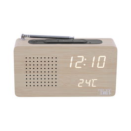 TNB JOY - Radio despertador LED FM - efecto madera