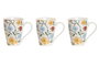DKD Home Decor Set de 6 Tazas de Porcelana Floral Azul y Blanco