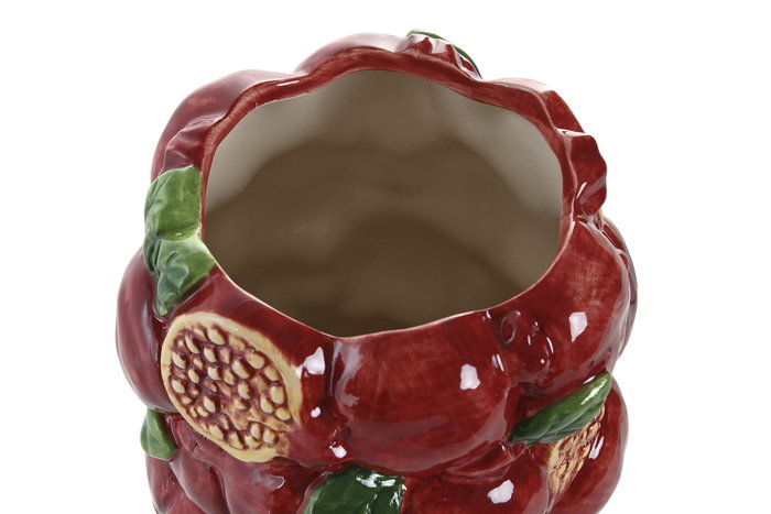 DKD Home Decor Jarrón de Gres Granada Granate 14x14x22 cm