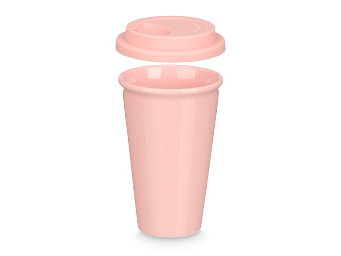 Vessia Vaso con Tapa de Silicona Rosa 360 ml - 15.8 x 11 x 10 cm (Set de 12)