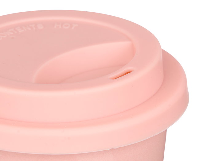 Vessia Vaso con Tapa de Silicona Rosa 360 ml - 15.8 x 11 x 10 cm (Set de 12)